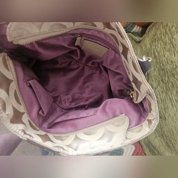 Coach Beige/Brown Fabric Madison Op Art Tote. Y2k - Picture 8 of 12